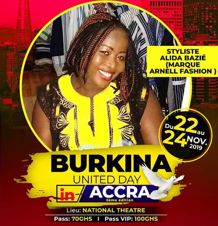 Burkina United Day In Accra : la styliste Alida Bazie encore à l’honneur avec sa marque « Arnell Fashion ».