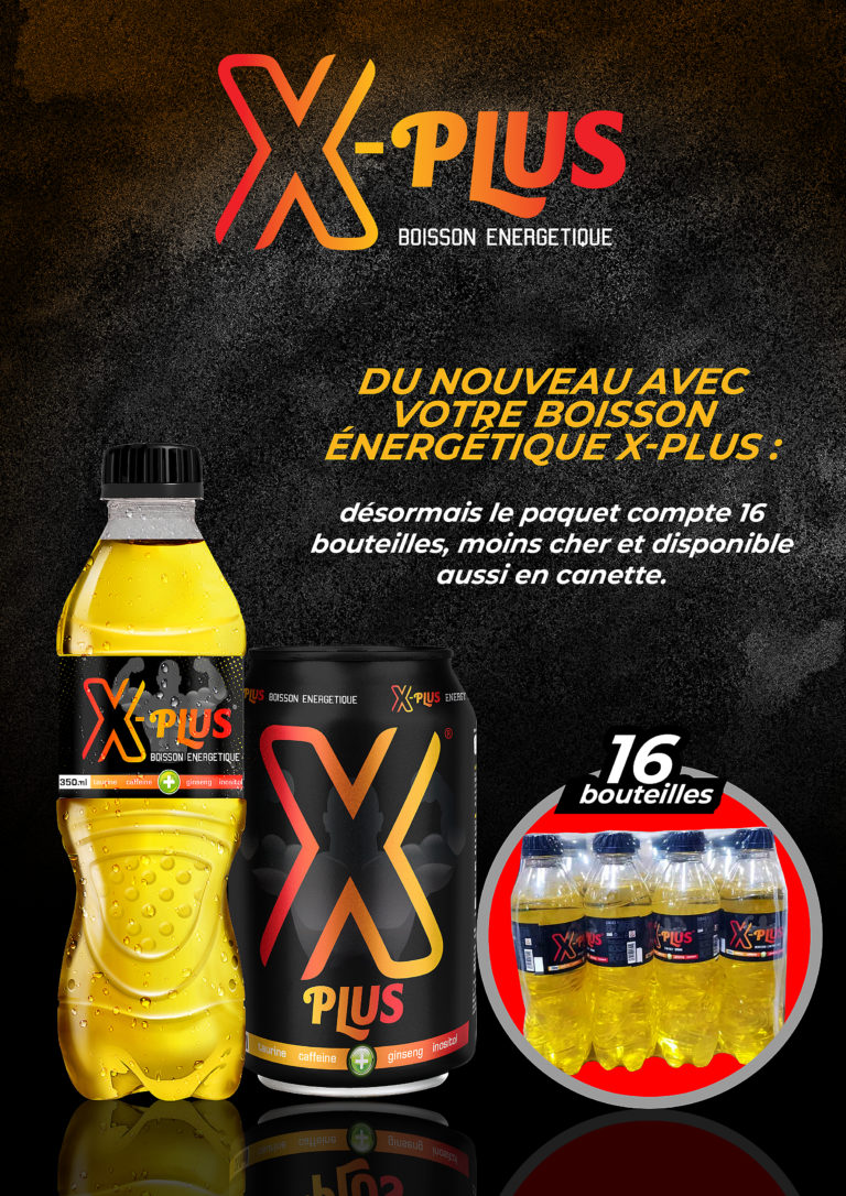 Du nouveau avec votre boisson énergétique X-plus : désormais le paquet compte 16 bouteilles, moins cher et disponible aussi en canette.