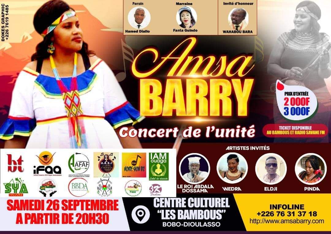  MUSIQUE: Amsa BARRY attendue à Bobo Dioulasso pour chanter l’unité