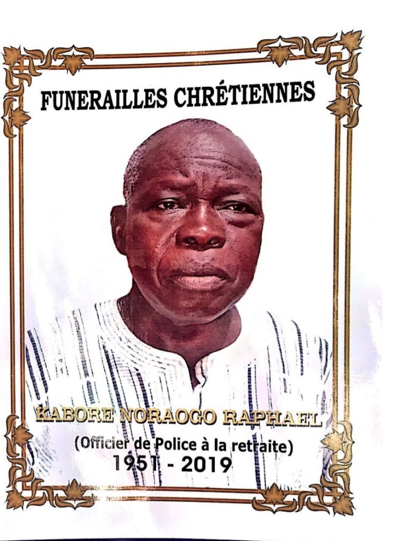 Funérailles chrétiennes : Kaboré Noraogo Raphaël (Officier de Police à la retraite)