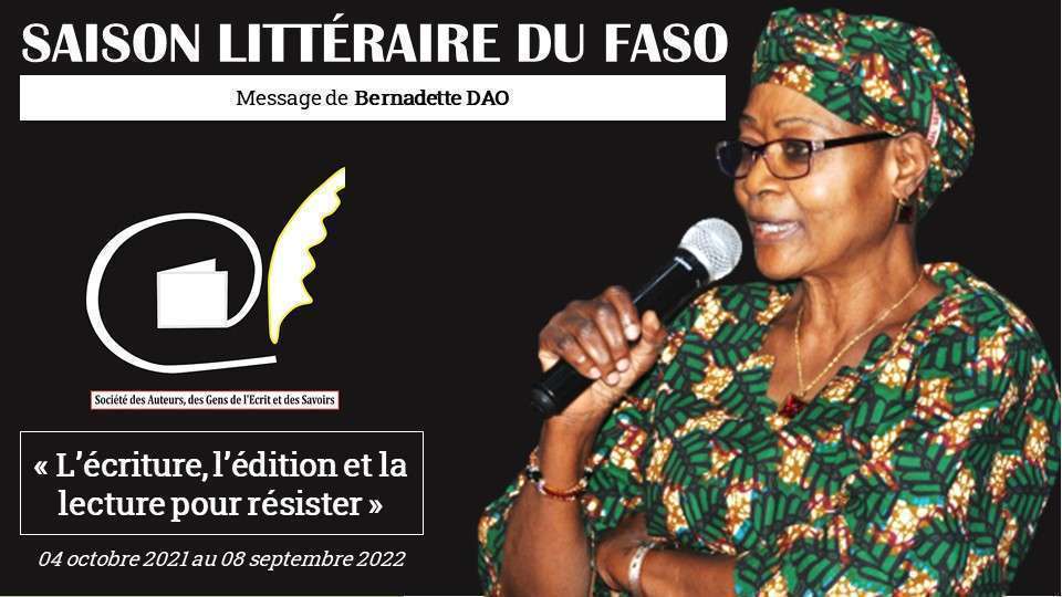  MESSAGE OFFICIEL DE LA SAISON LITTÉRAIRE DU FASO 2021-2022: aux actrices et aux acteurs de la filière du livre