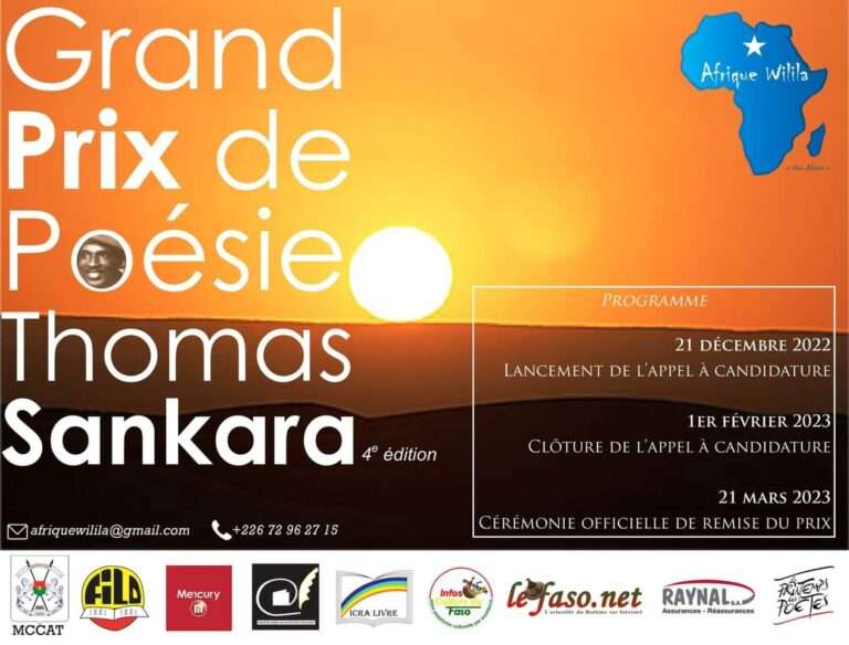 Grand Prix de Poésie Thomas Sankara: l’acte 4 sera lancé le 21 décembre prochain